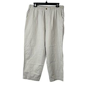 Allison & Co Womens Ivory Slash Pockets Elastic Waist Ankle Pants Size 16P